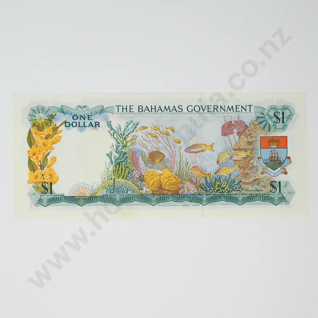 BAHAMAS 1 dollar, N.D. (1965), three signatures, A.UNC Image 1++