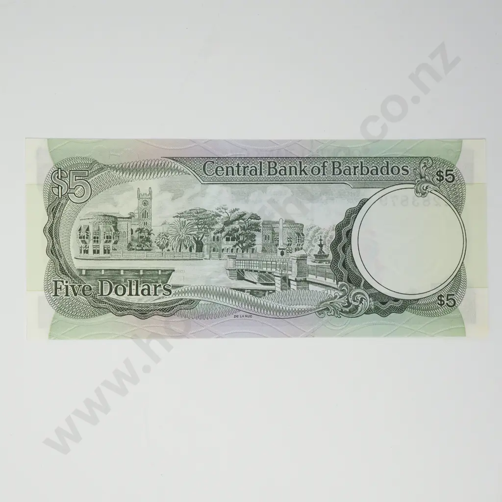 BARBADOS 5 dollars, 1975, UNC Image 1++