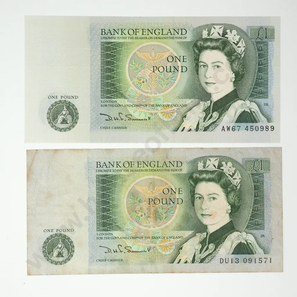 ENGLAND Bank of England pair 1 pound Image 1++