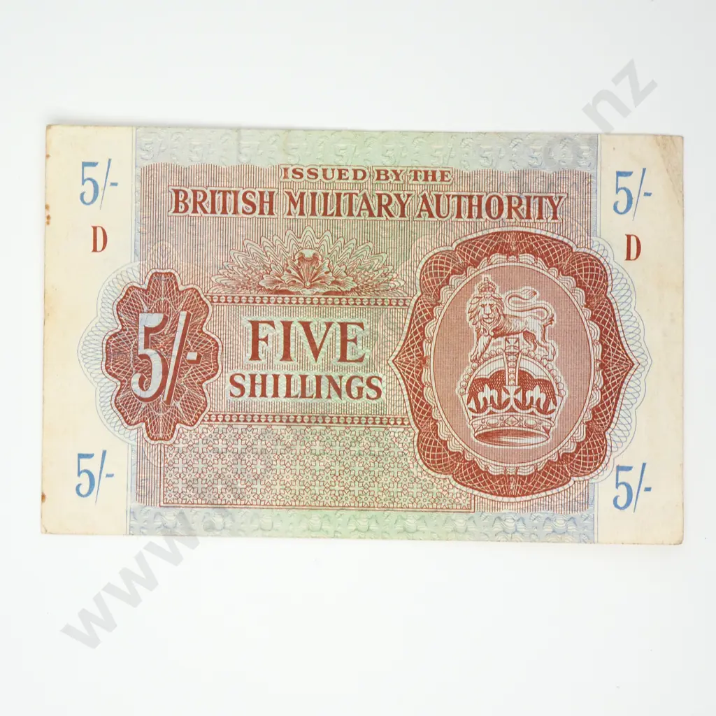 BRITISH MILITARY AUTHORITY 5 shillings, 1943 Image 1++