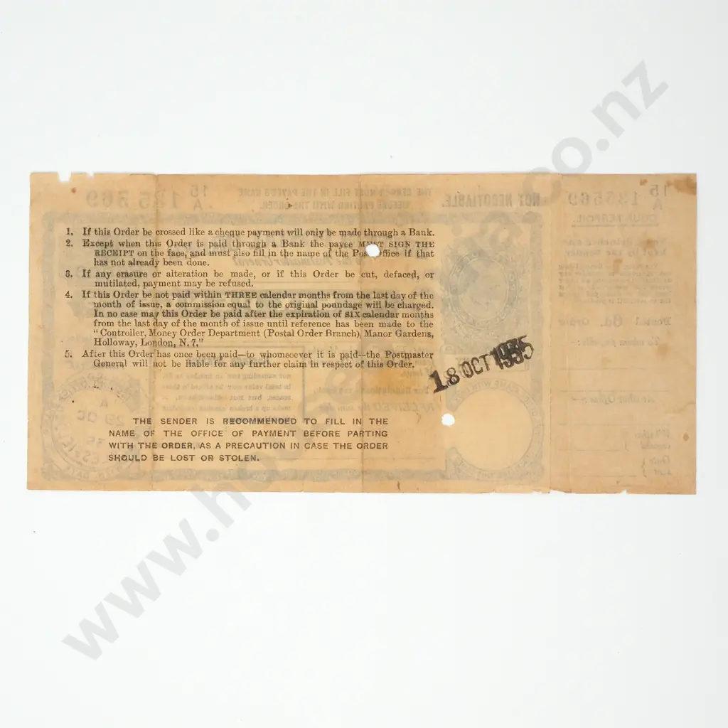 GREAT BRITAIN Postal order, 6 pence, 1935 Image 1++