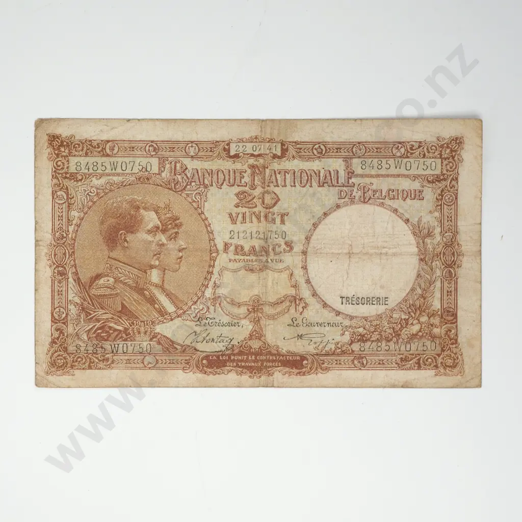 BELGIUM 5 francs, 1941, F Image 1++