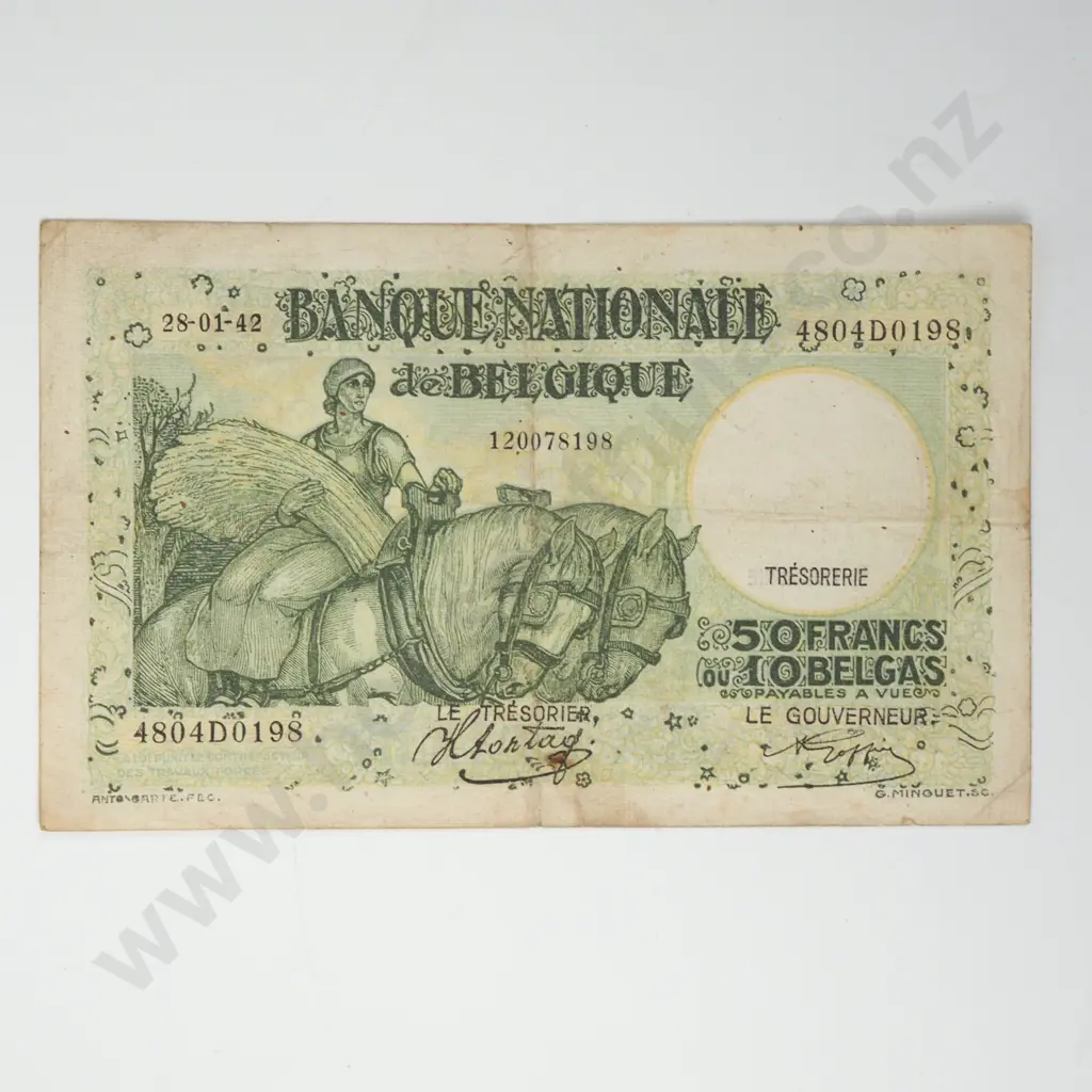BELGIUM 50 francs, 1942, G.F Image 1++