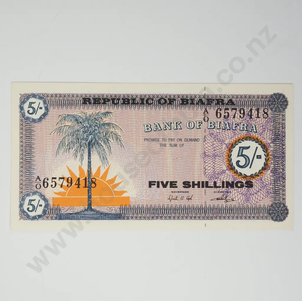 BIAFRA 5 shillings, 1967, UNC Image 1++