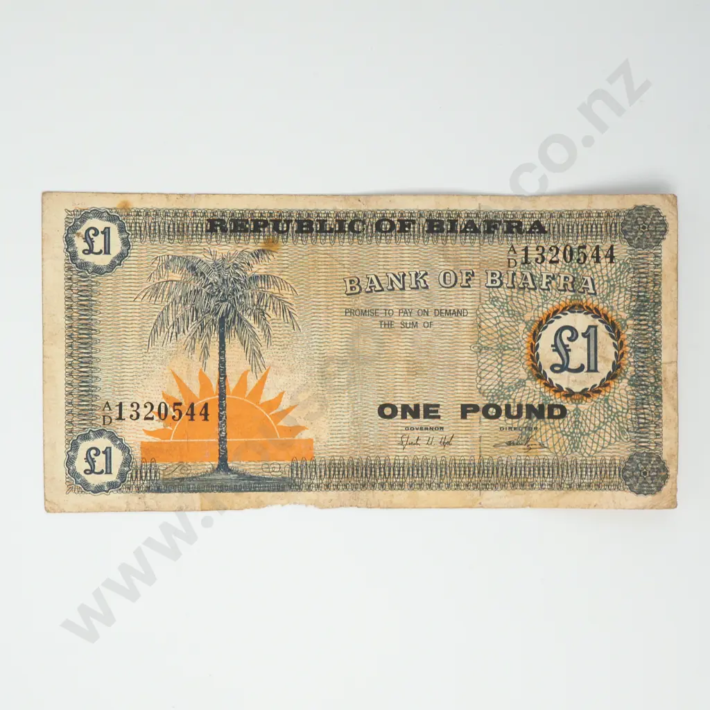 BIAFRA 1 pound, 1967, VG Image 1++