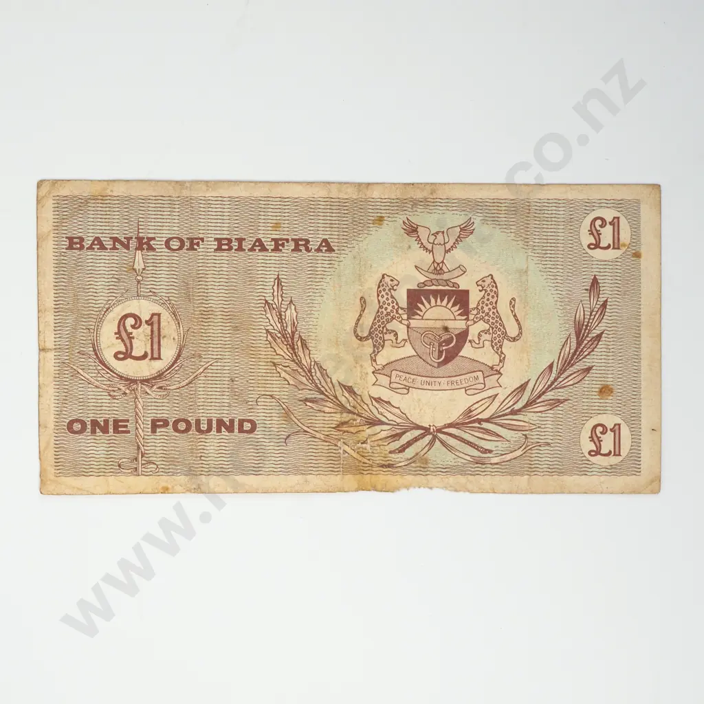 BIAFRA 1 pound, 1967, VG Image 1++