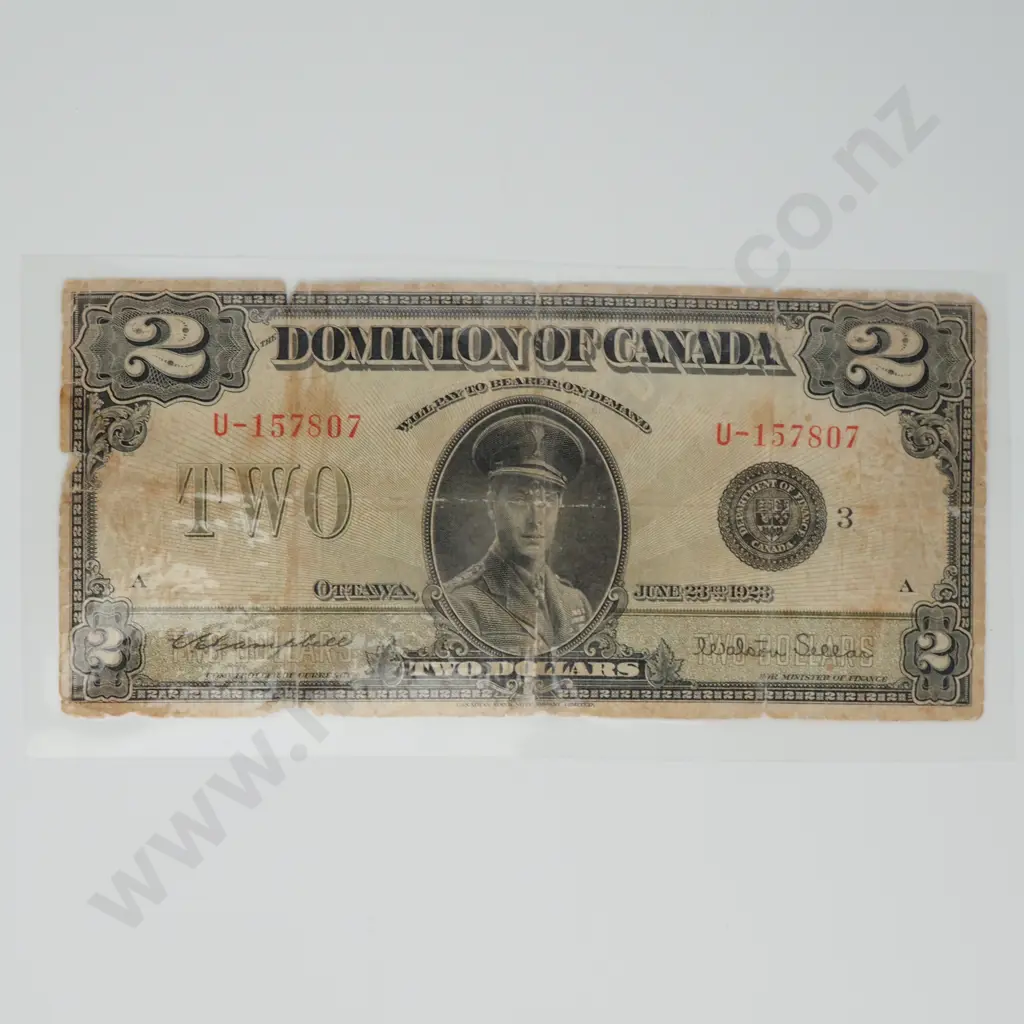 CANADA 2 dollars, 1923, VG ( laminated ) Image 1++