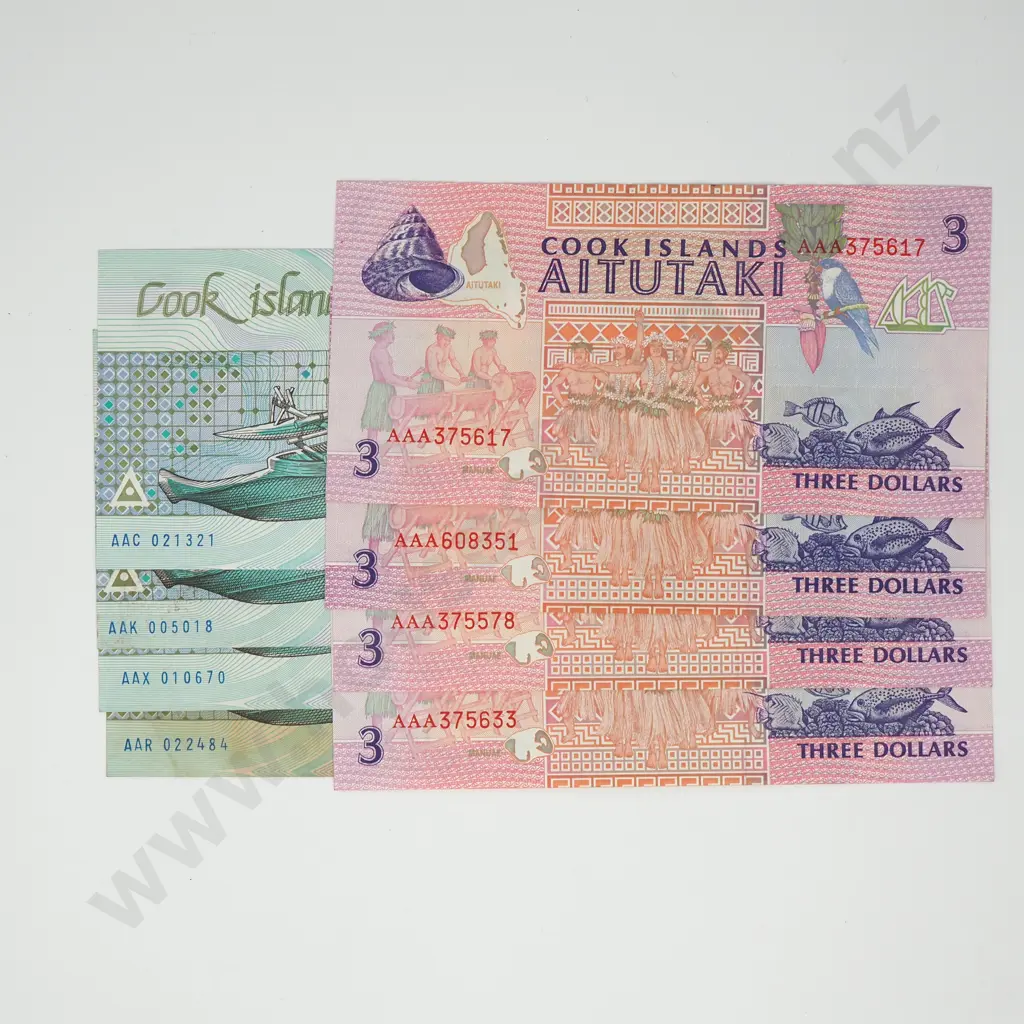 COOK ISLANDS Assorted lot of notes, AUNC Image 1++
