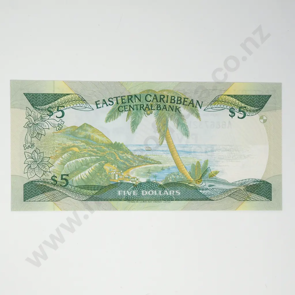 EASTERN CARIBBEAN CENTRAL BANK 5 dollars, 1986, UNC Image 1++