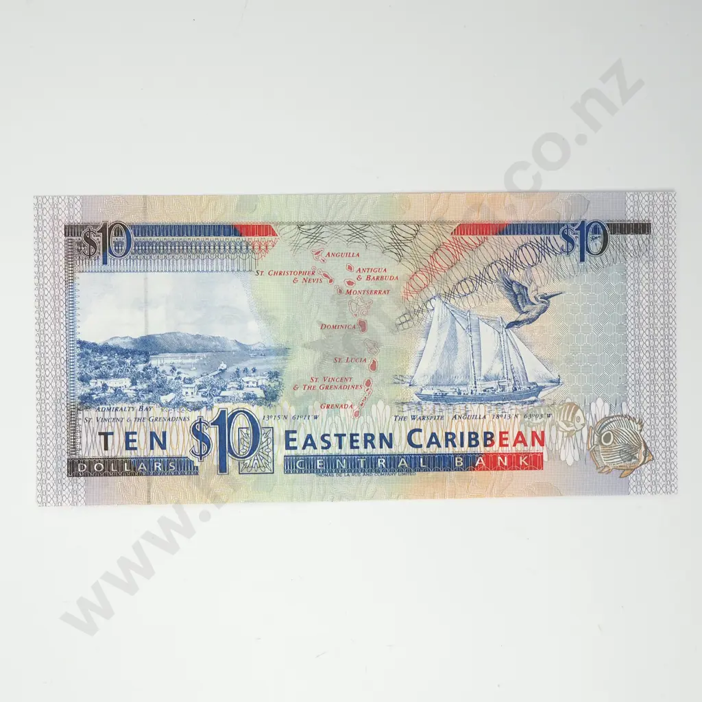 EASTERN CARIBBEAN CENTRAL BANK 10 dollars, 1994, UNC Image 1++