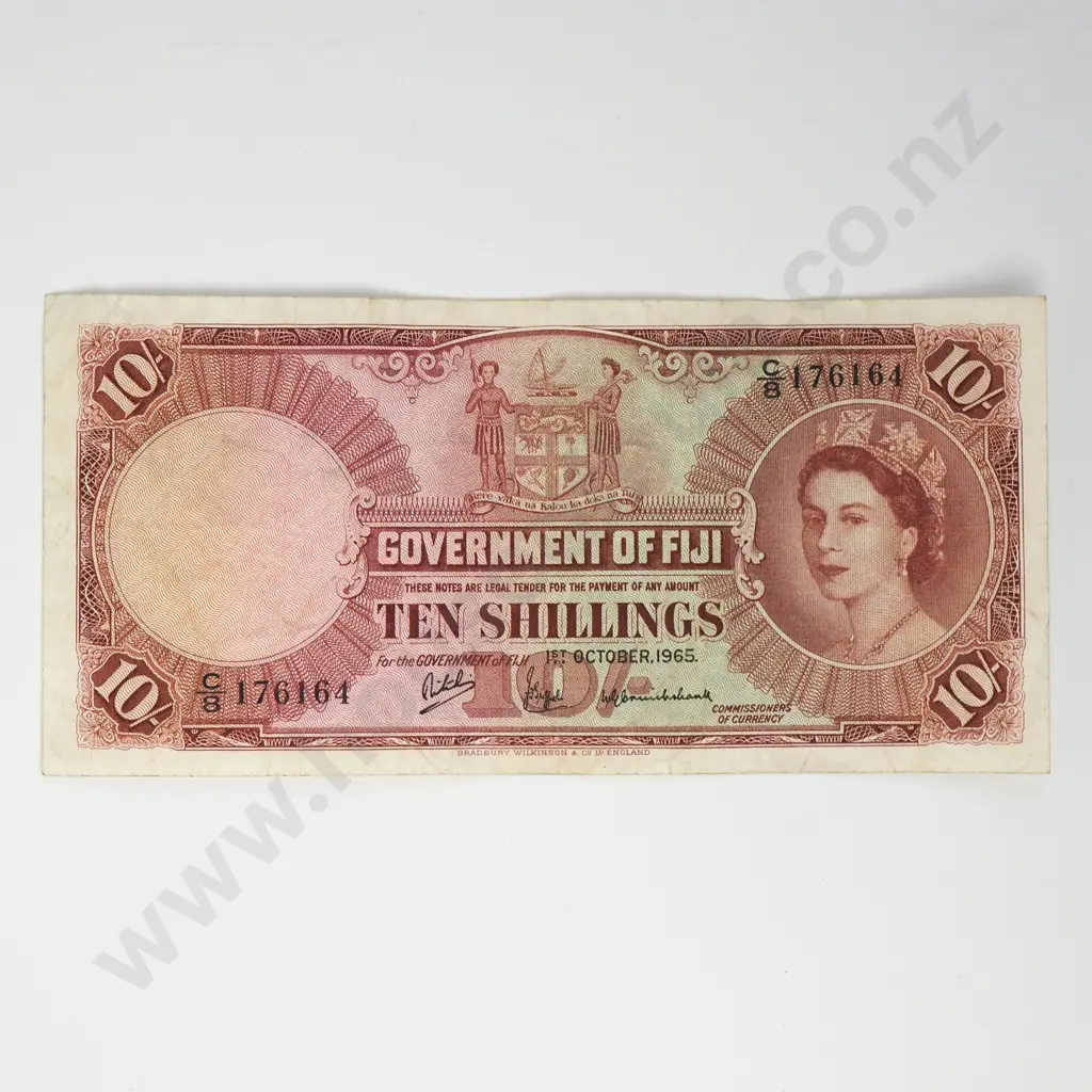 FIJI 10 shillings, 1965, F Image 1++
