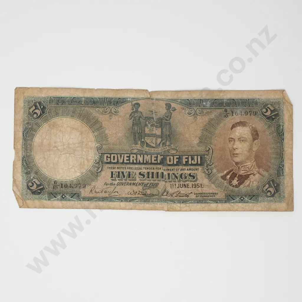 FIJI 5 shillings, 1951 Image 1++
