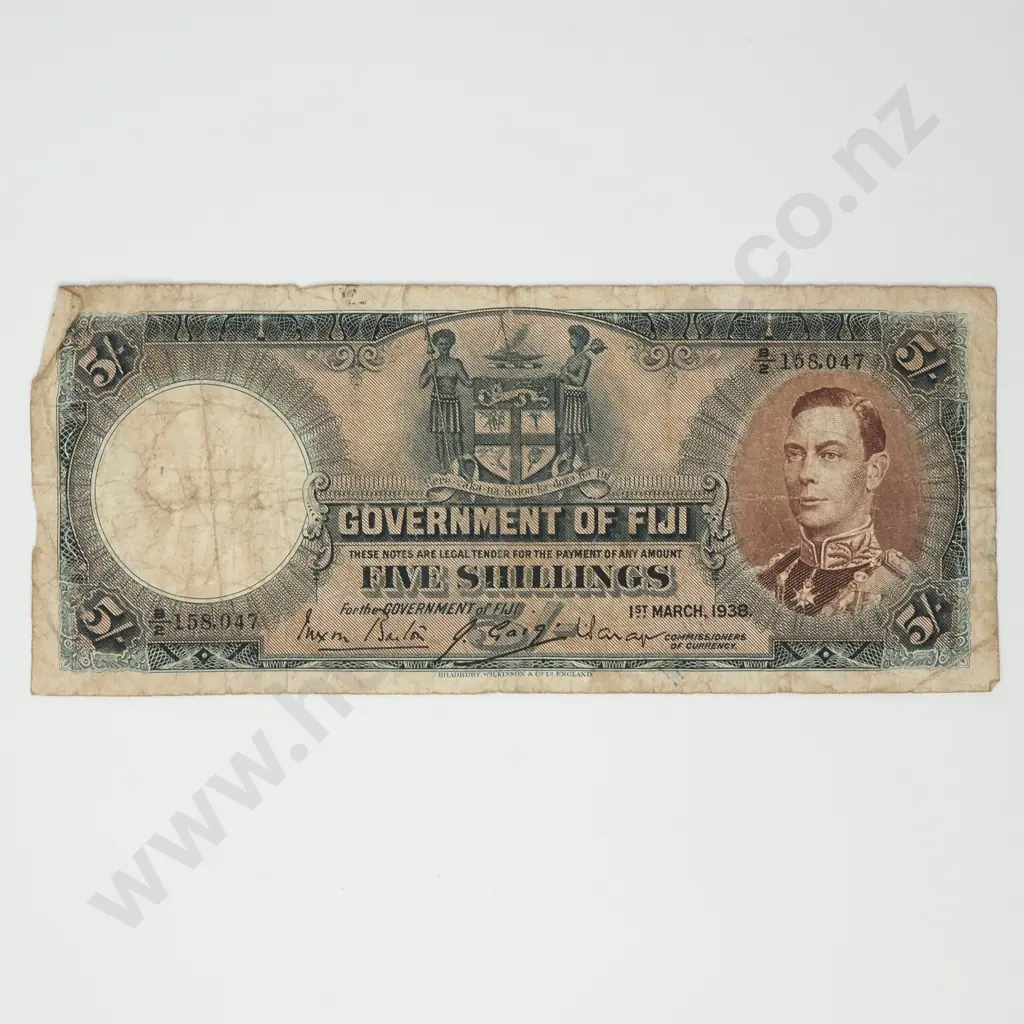 FIJI 5 shillings, 1938 Image 1++