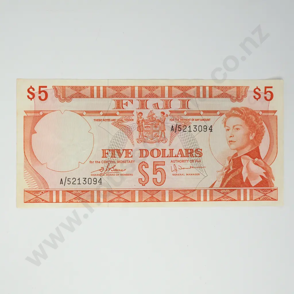 FIJI 5 dollars ( Barnes Tomkins ), 1974, VF Image 1++