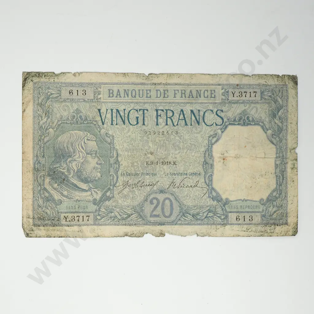 FRANCE 20 francs, 1918, VG Image 1++