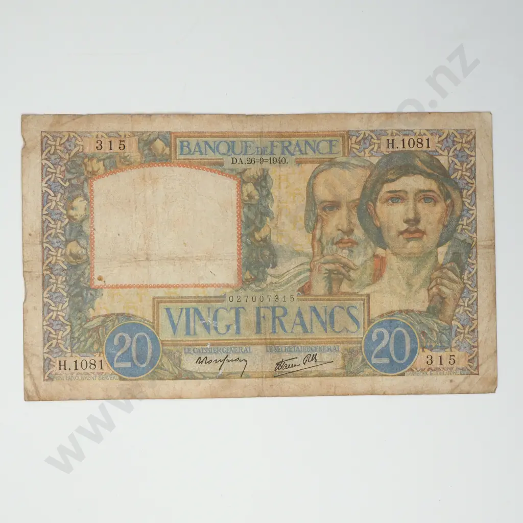 FRANCE 20 francs, 1940, F Image 1++