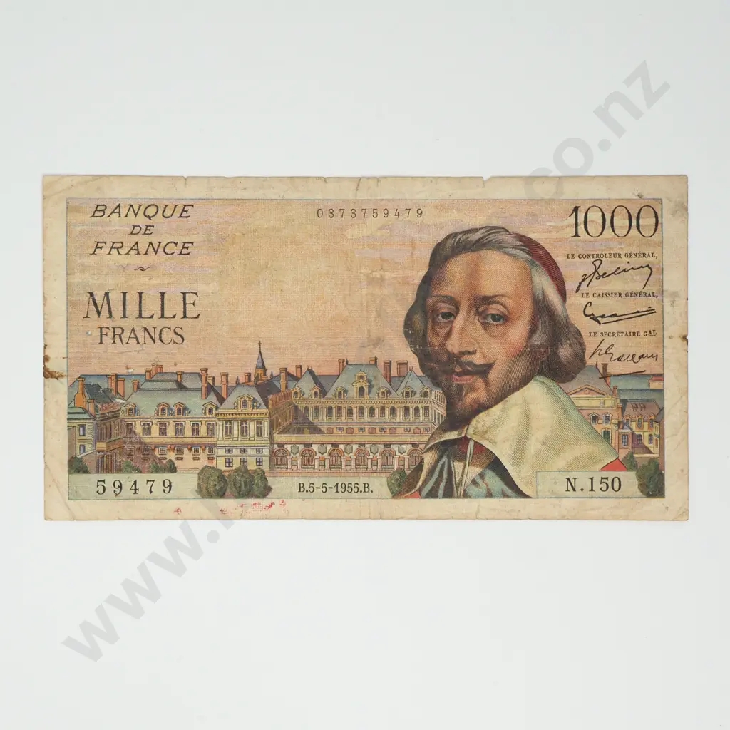 FRANCE 1000 francs, 1955, VG Image 1++