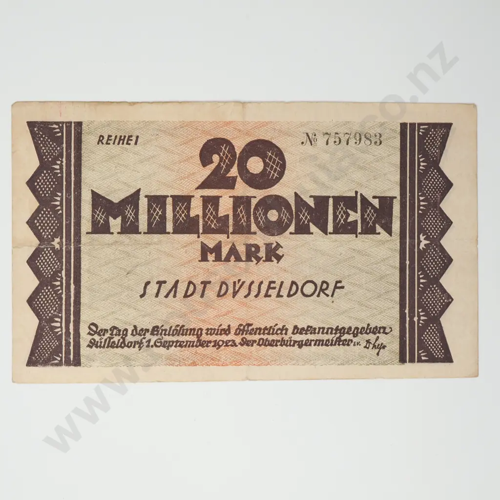 1923 German Hyper Inflation Banknote - 20 Million Marks Image 1++