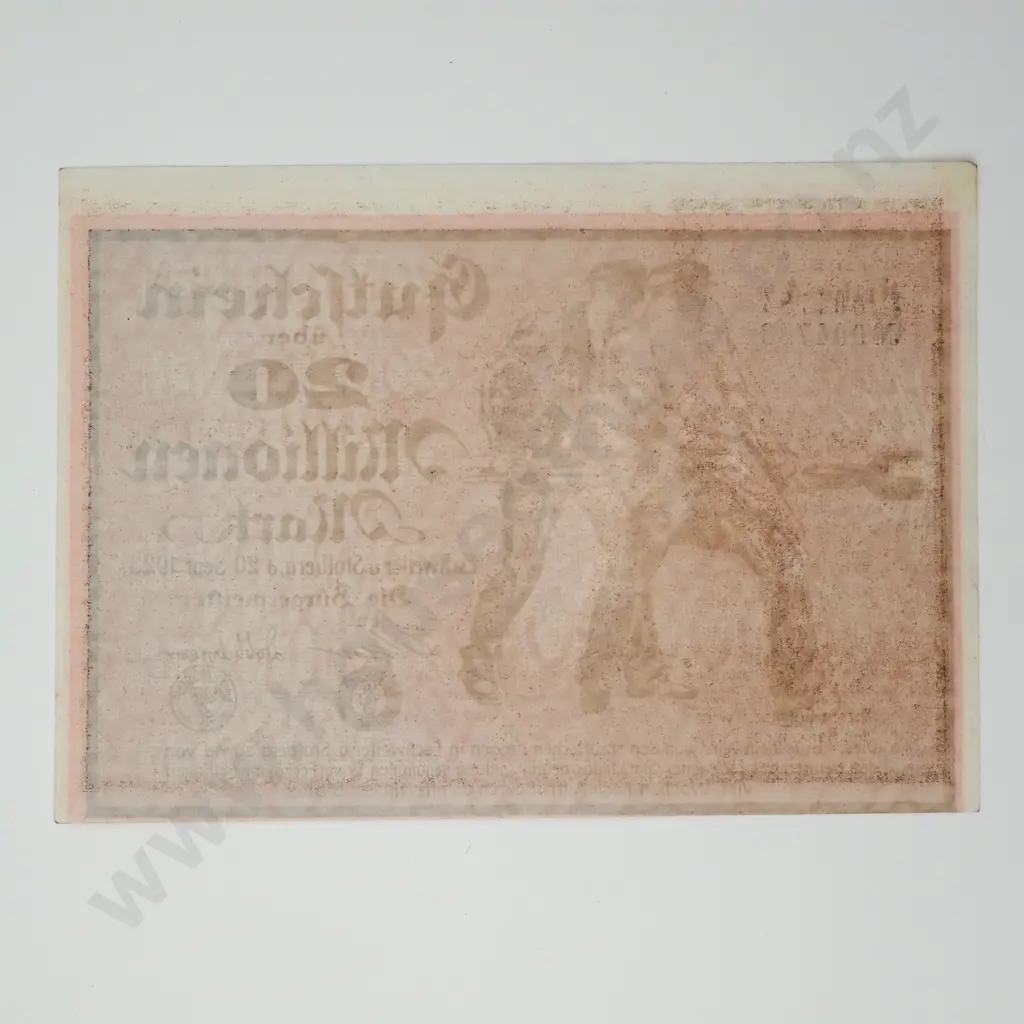 1923 German Hyper Inflation Banknote - 20 Million Marks Image 1++