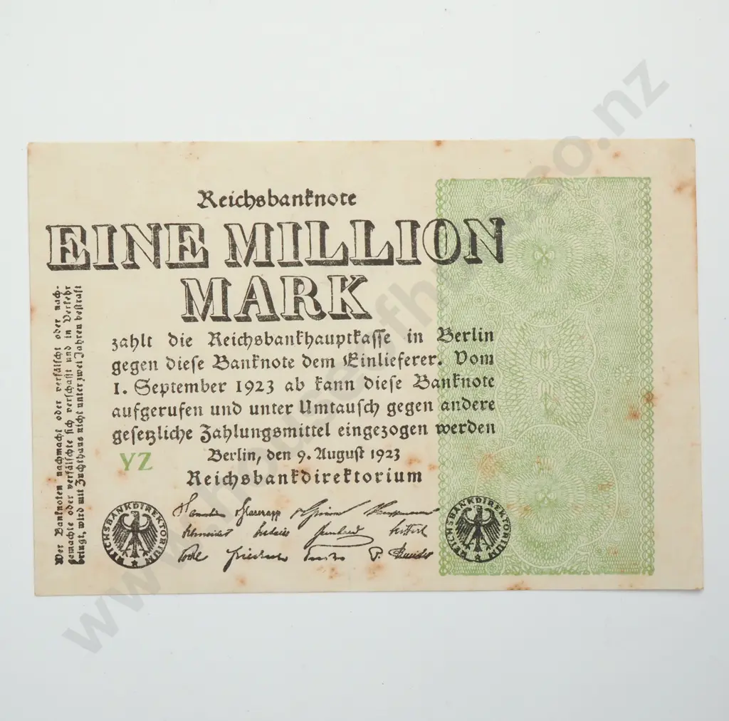 GERMANY 1,000,000 mark, 1923, UNC ( foxing ) Image 1++