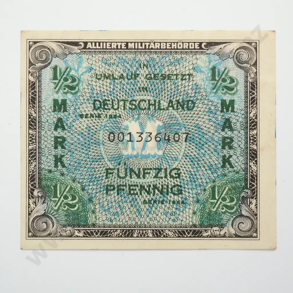 GERMANY ½ mark military currency, 1944, A.UNC Image 1++