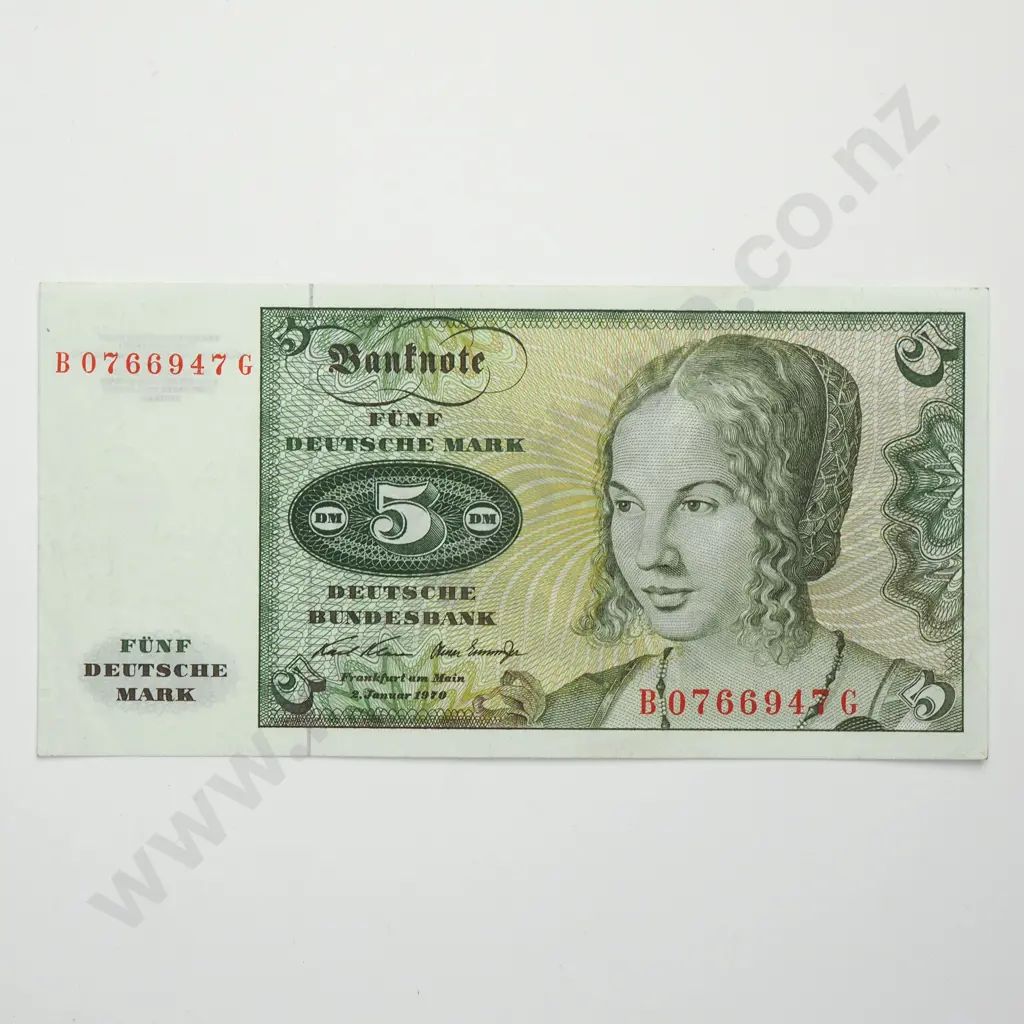 GERMANY 5 deutsche mark, 1970, A.UNC Image 1++