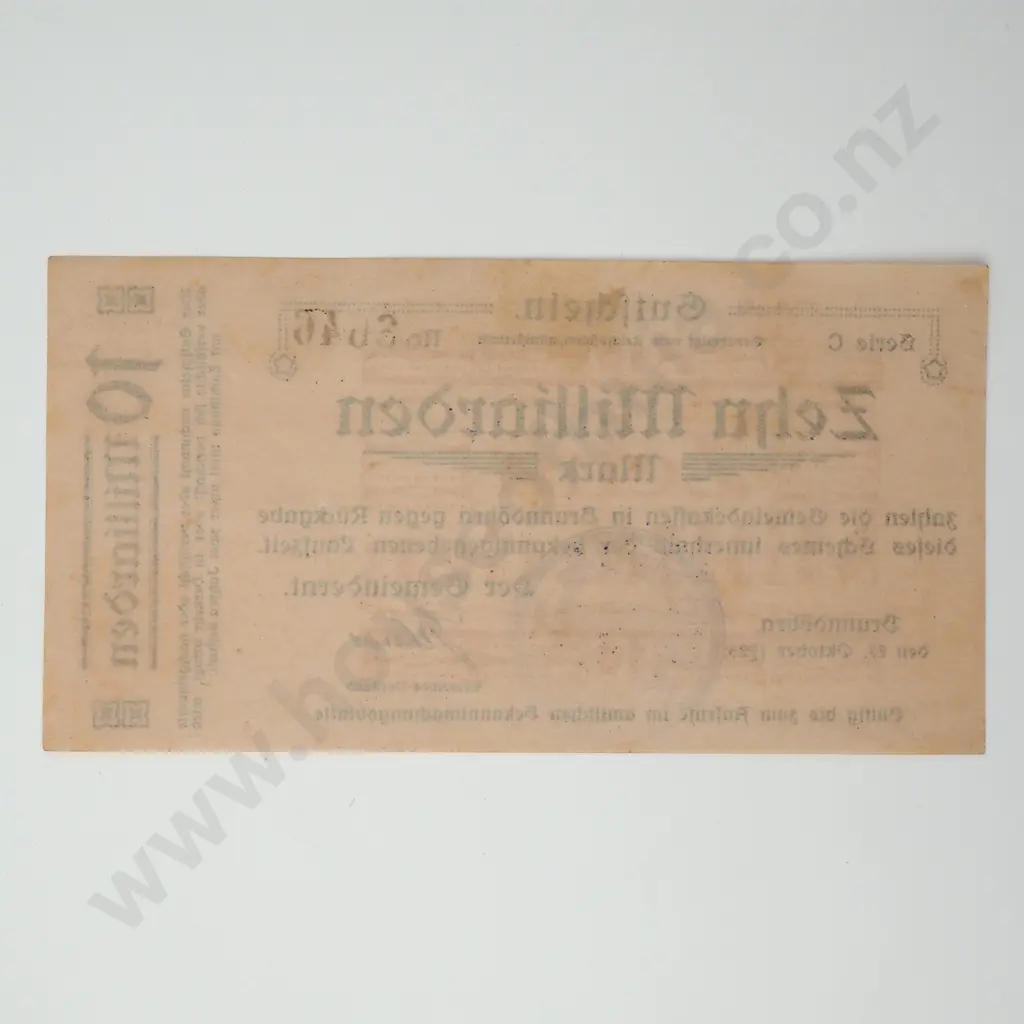 1923 German Hyperinflation Banknote - 10 Million Marks Image 1++