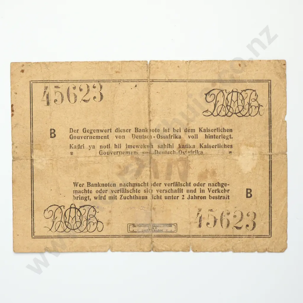 GERMAN EAST AFRICA 10 rupien, 1916, VG Image 1++