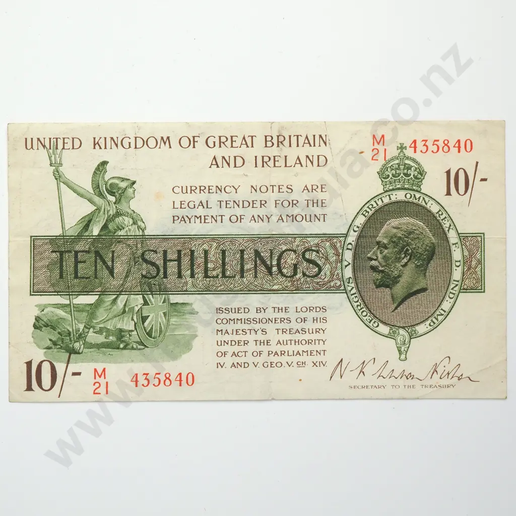 GREAT BRITAIN 10 shillings, 1922-1923, F Image 1++