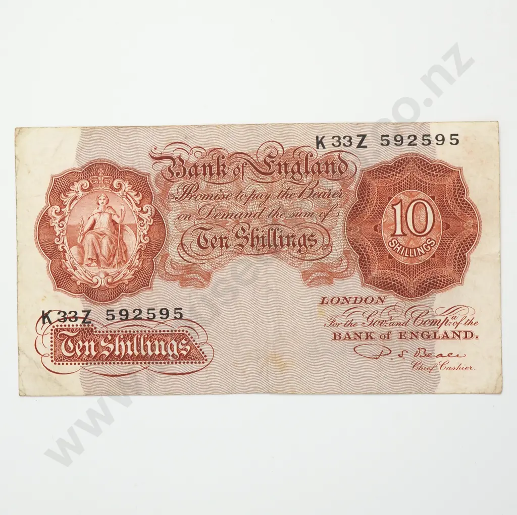 GREAT BRITAIN 10 shillings, 1949-1955, VF ( stains ) Image 1++