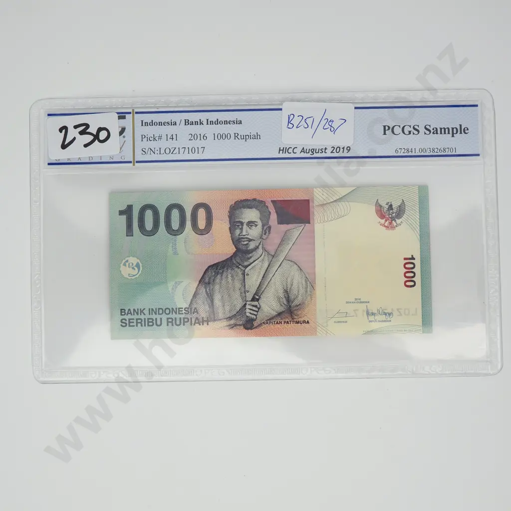 PCGS Slabbed - 2016 Indonesia 1000 Rupiah Banknote Image 1++