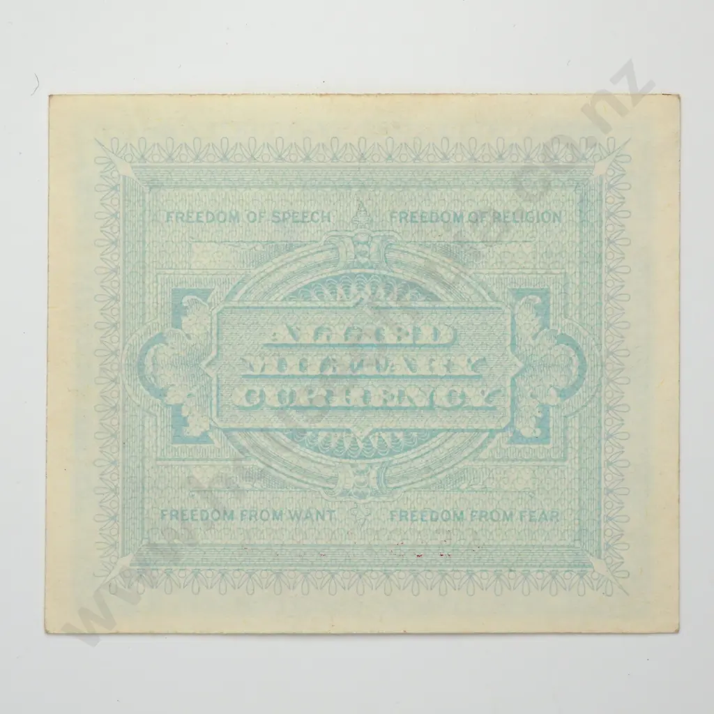 ITALY 1 lira military currency, 1943, A.UNC Image 1++