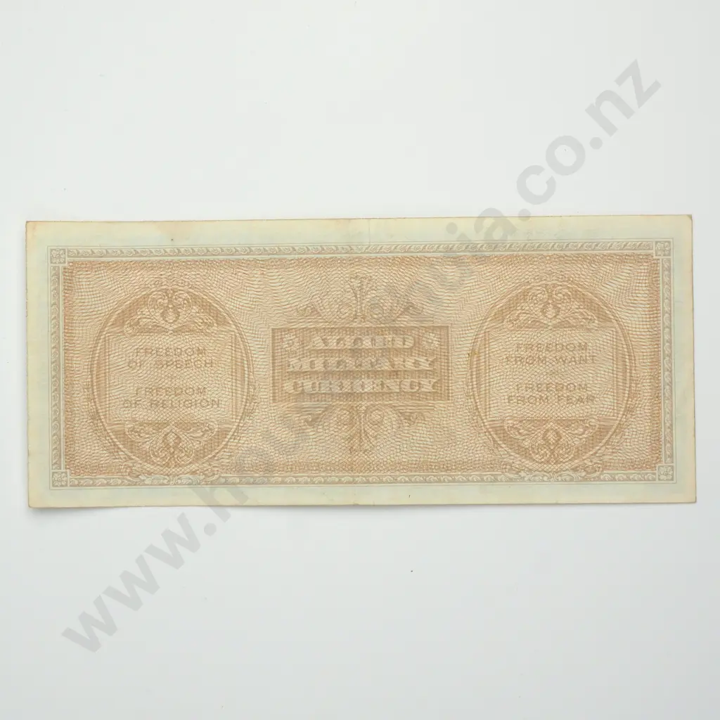 ITALY 50 lira military currency, 1943 "A", EF Image 1++