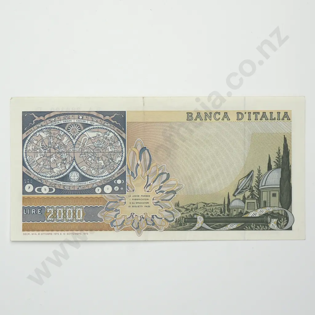ITALY 2000 lire, 1973, EF Image 1++