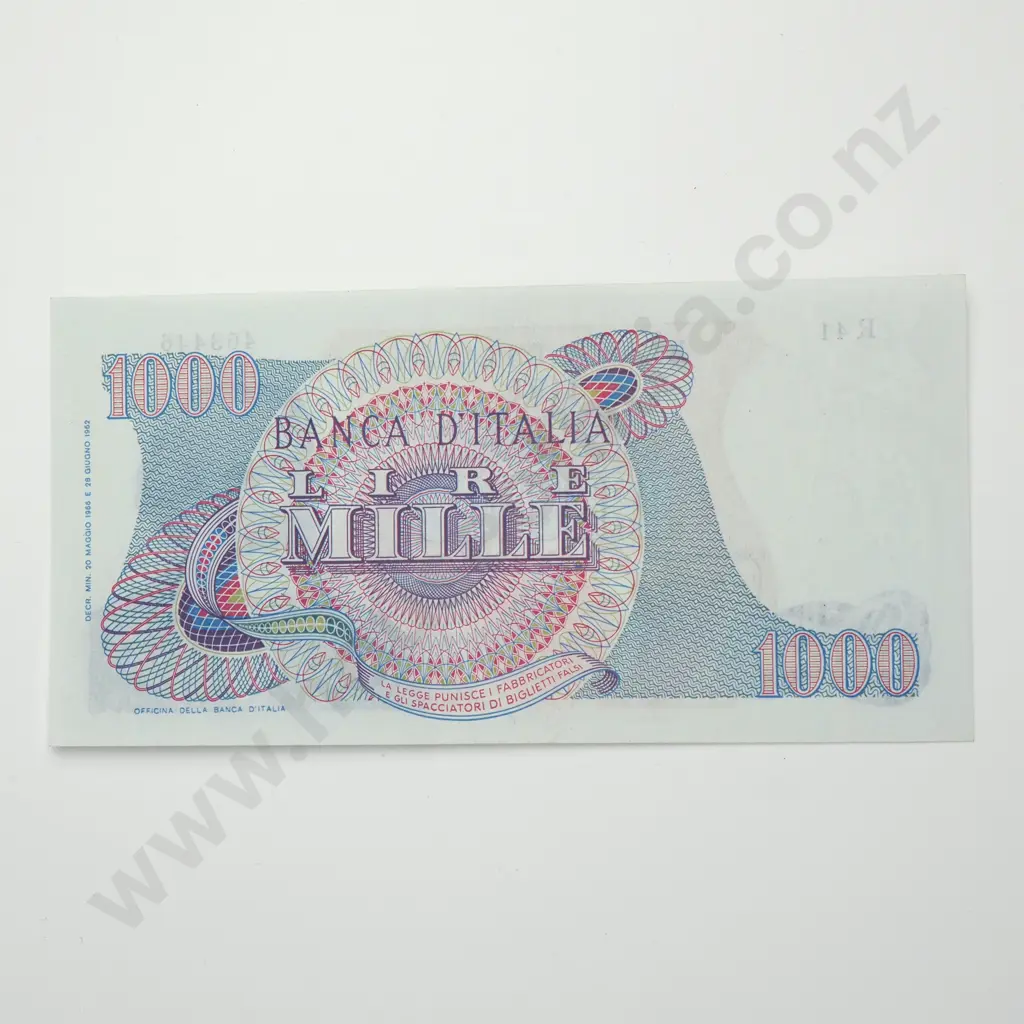 ITALY 1000 lire, 1965-1966, A.UNC Image 1++