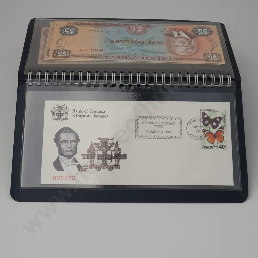 JAMAICA Bank of Jamaica set of four UNCIRCULATED notes, 1977, $1-$10, each with serial number 5026, with matching set of Image 1++