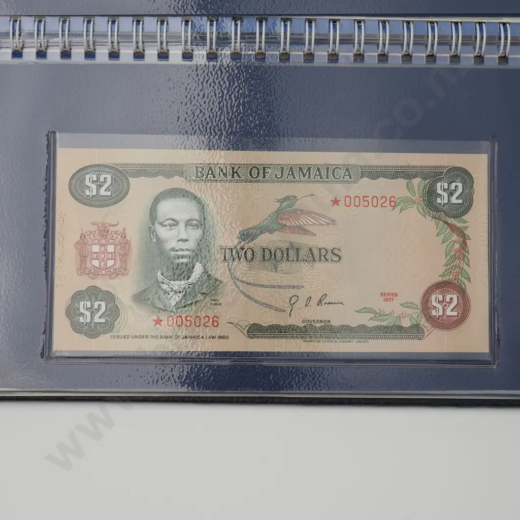 JAMAICA Bank of Jamaica set of four UNCIRCULATED notes, 1977, $1-$10, each with serial number 5026, with matching set of Image 1++
