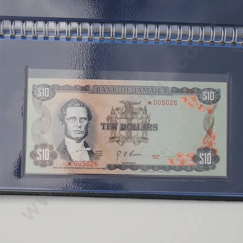 JAMAICA Bank of Jamaica set of four UNCIRCULATED notes, 1977, $1-$10, each with serial number 5026, with matching set of Image 1++