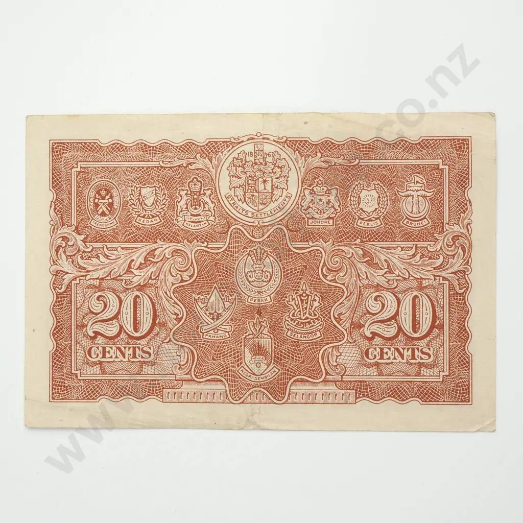 MALAYA 20 cents, 1941, F Image 1++