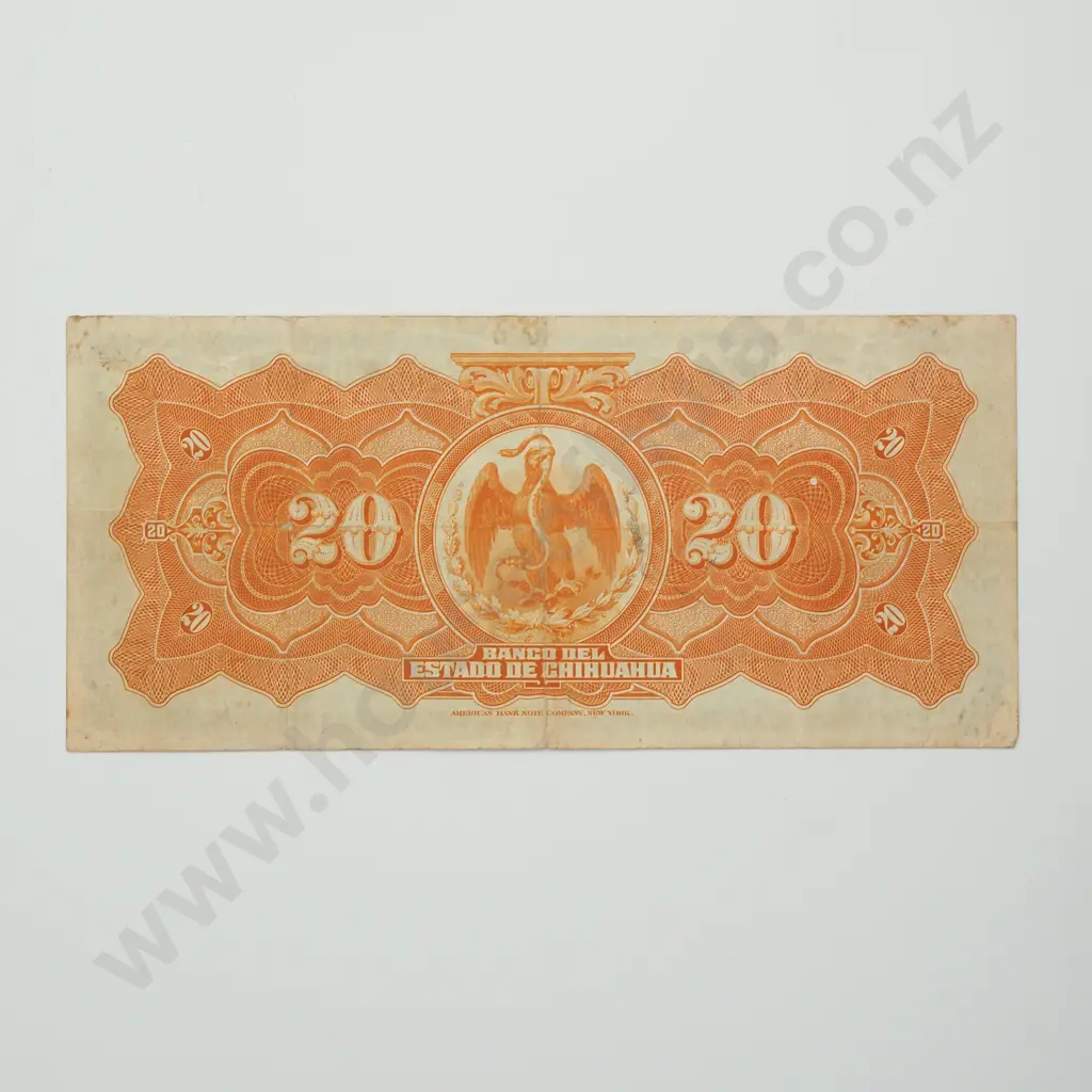 MEXICO Chihuahua 20 pesos, 1913, F Image 1++
