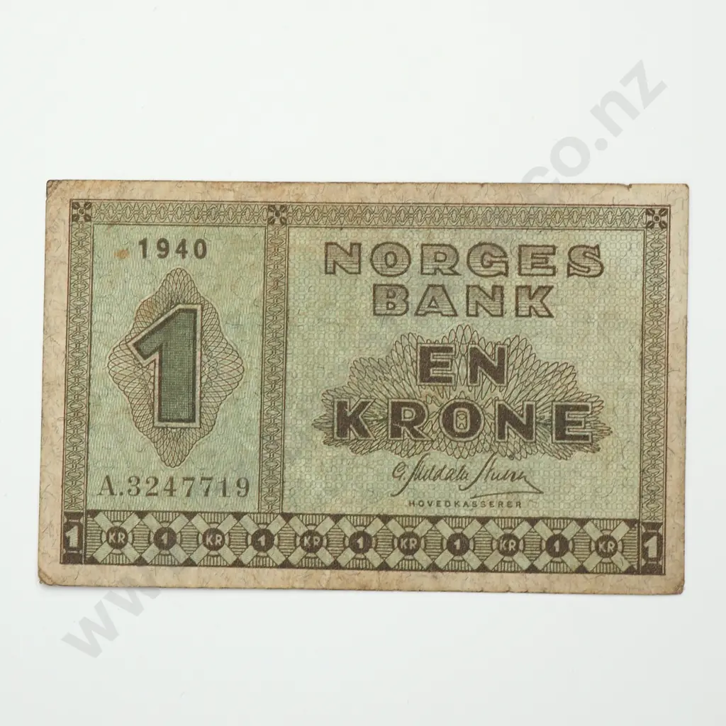 NORWAY 1 krone, 1940, F Image 1++