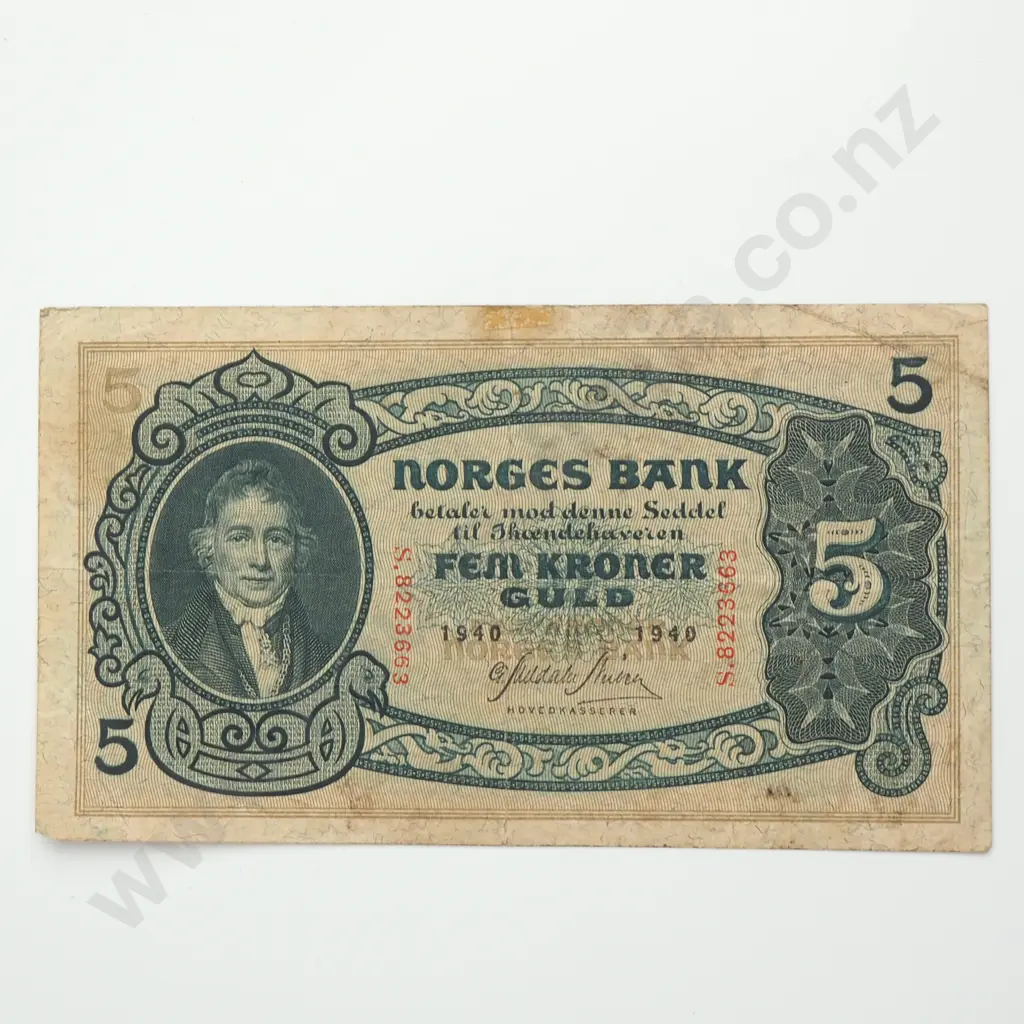 NORWAY 5 kroner, 1940, F Image 1++