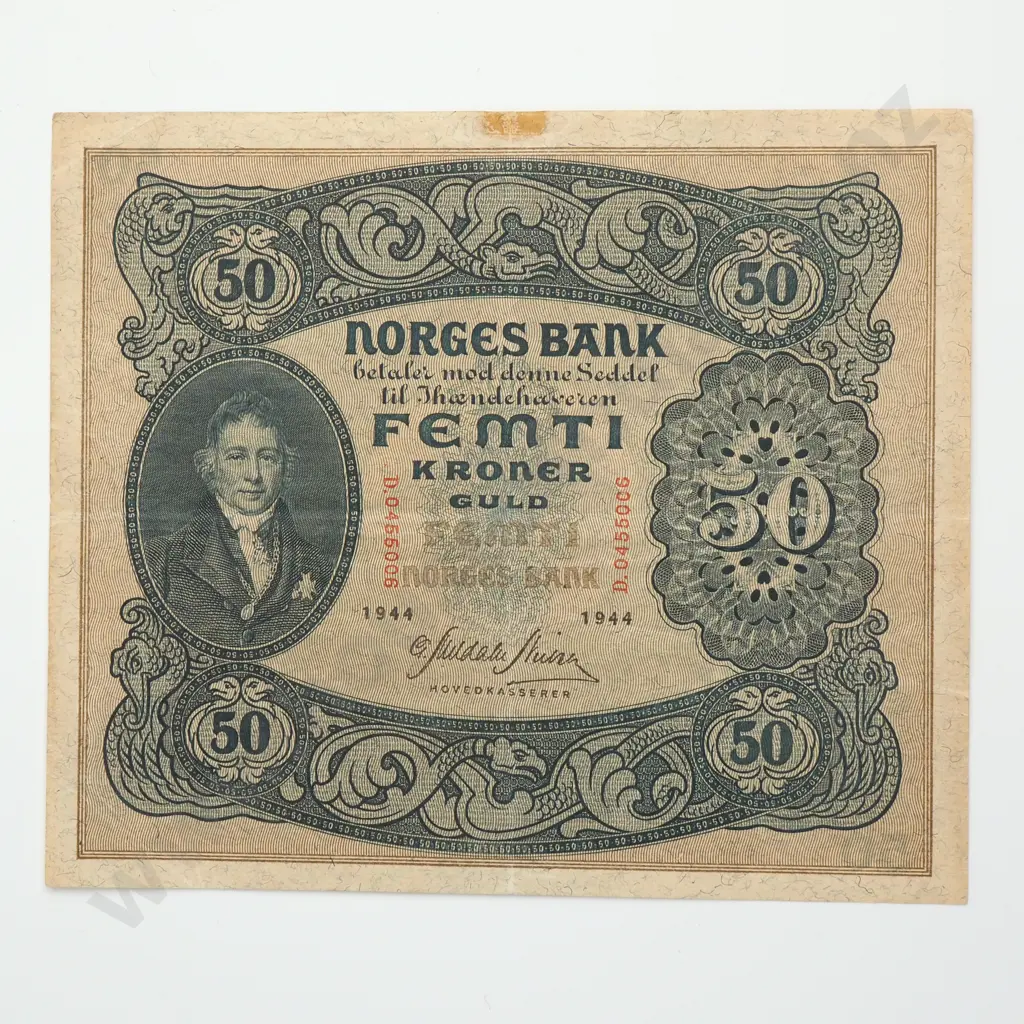 NORWAY 50 kroner, 1944, A.VF Image 1++