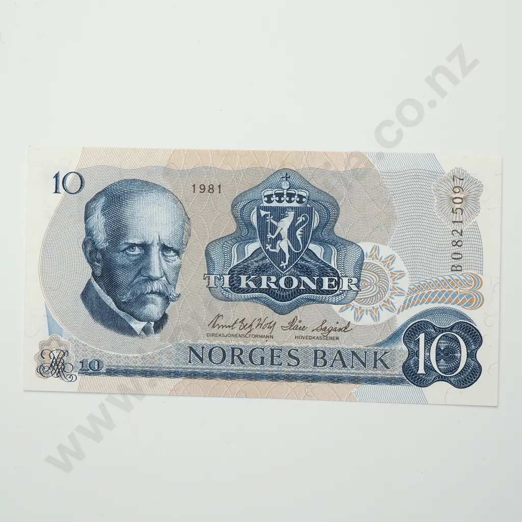NORWAY 10 kroner, 1981, UNC Image 1++