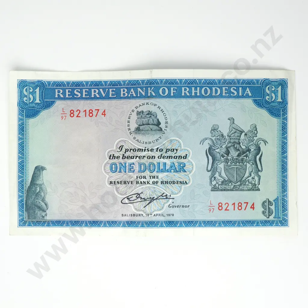 RHODESIA Reserve Bank of Rhodesia 1 dollar, 1978 Image 1++