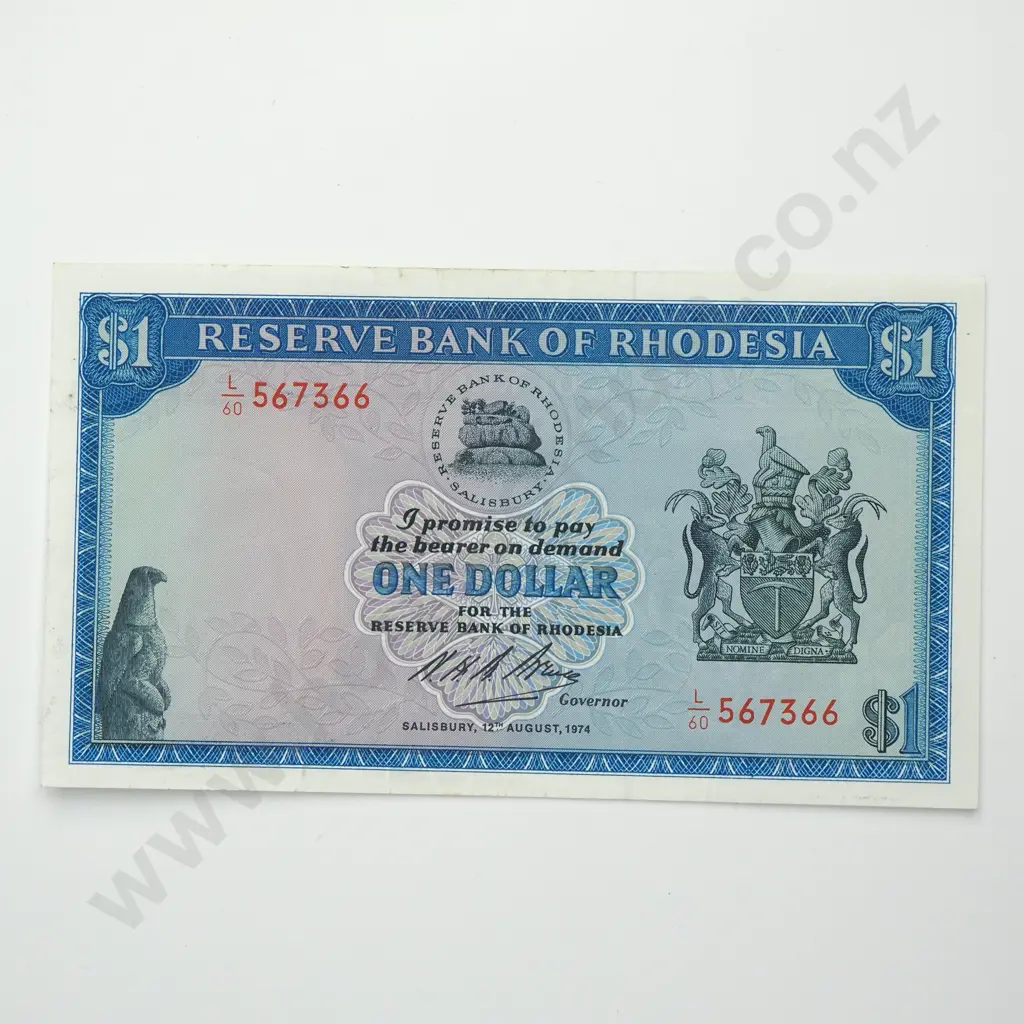 RHODESIA 1 dollar, 1974, EF Image 1++