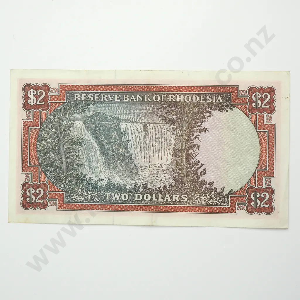RHODESIA 2 dollars, 1977, EF Image 1++