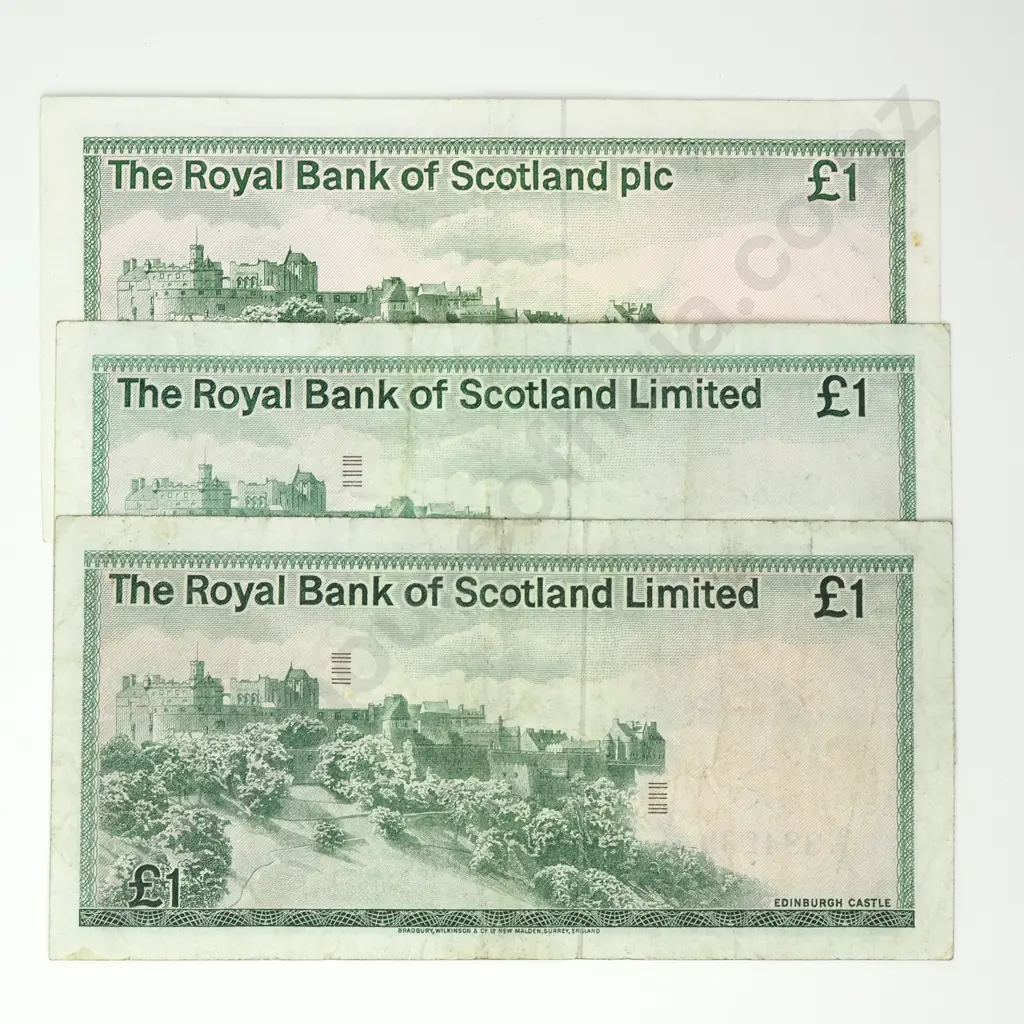 SCOTLAND Bank of Scotland Three 1 pound notes Image 1++