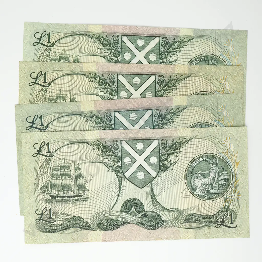 SCOTLAND Bank of Scotland Four 1 pound notes Image 1++