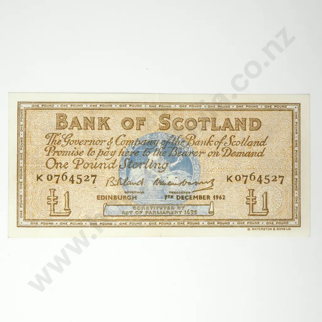 SCOTLAND Bank of Scotland 1 pound, 1962 Image 1++